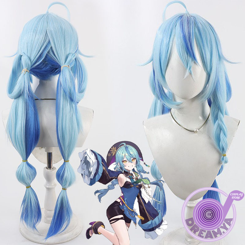 Synthetic Wigs - Yukihana Lamy Cosplay Perücke Vtuber Blau