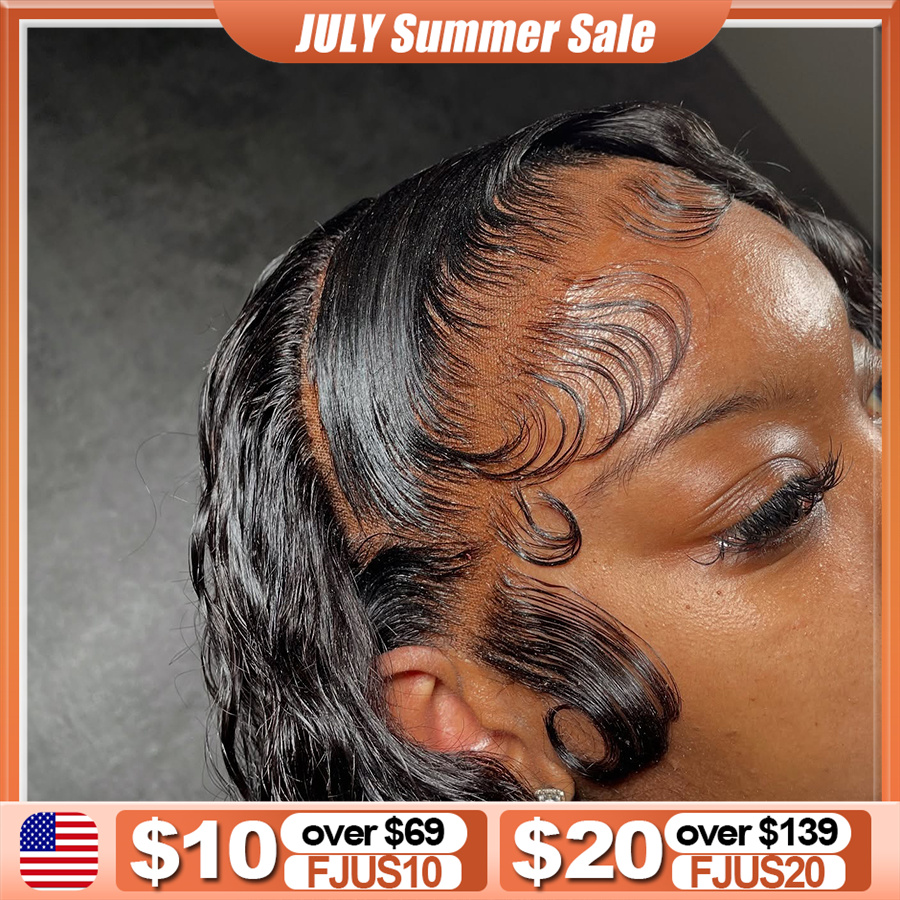 Hd Lace Frontal Wig Human Hair Pre Plucked - 250% 13X4 HD Transparente Lace-Frontal-Perücke, Wasserwellen-Perücke