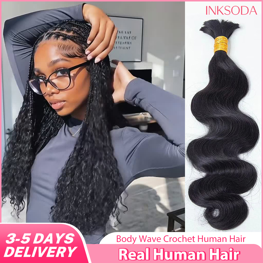 Water Wave Bulk Human Hair For Braiding - 12A 12-30 Zoll 1-5 Stück Echthaar