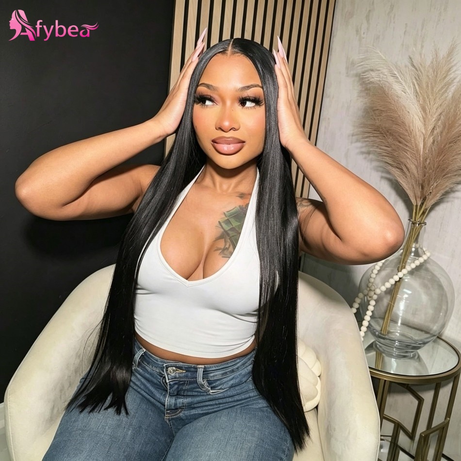 Hd Lace Frontal Wig Human Hair Pre Plucked - Gerade Echthaar-Perücken Ohne Kleber 220 Dichte