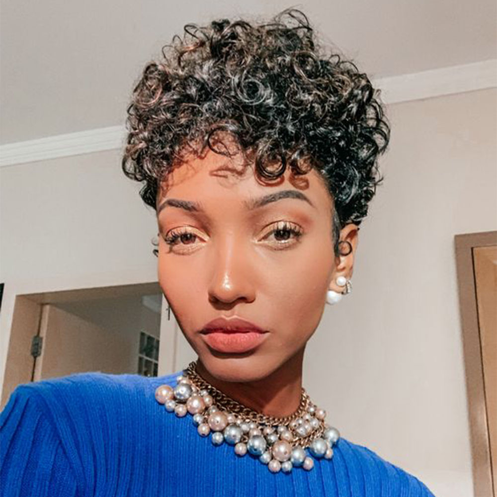 Short Pixie Cut Wig Human Hair Cheap - Kurze Pixie-Schnitt-Perücke, lockiges Echthaar, günstige Afro-Lockenperücke,
