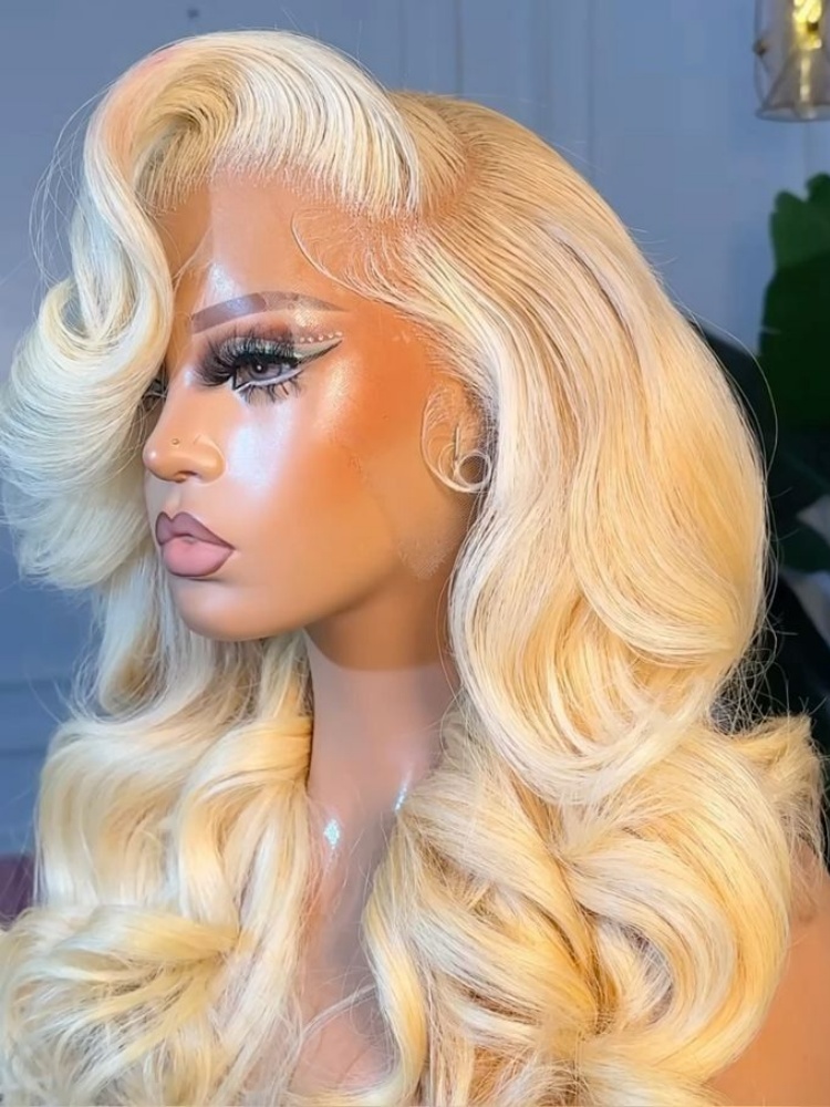 613 Blonde Body Wave Lace Front Wig - Honigblonde 613-Perücke, gewellt, Echthaar, 13 x