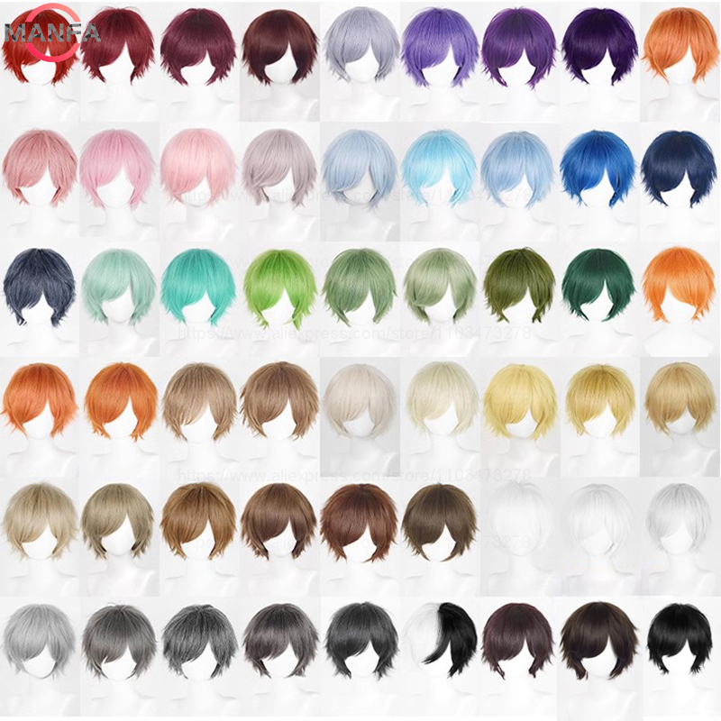 Synthetic Braided Wigs For Black Women - Anime 30 cm Kurze Gerade Cosplay