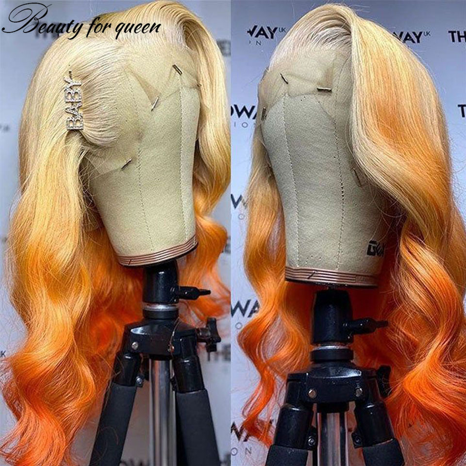 613 Blonde Body Wave Lace Front Wig - Ingwer 613 Orange Körperwelle Transparente Lace-Front-Perücken