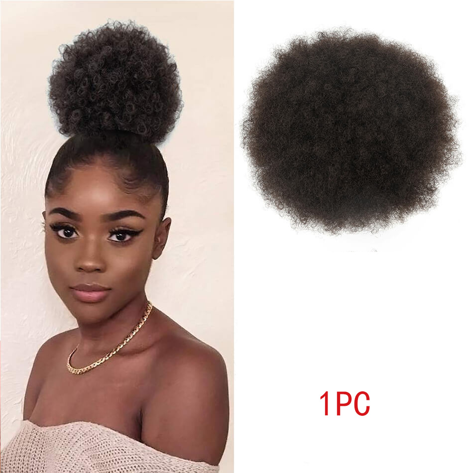 Drawstring Afro Curly Puff Ponytail - Afro Puff Kordelzug Pferdeschwanz Kurze synthetische