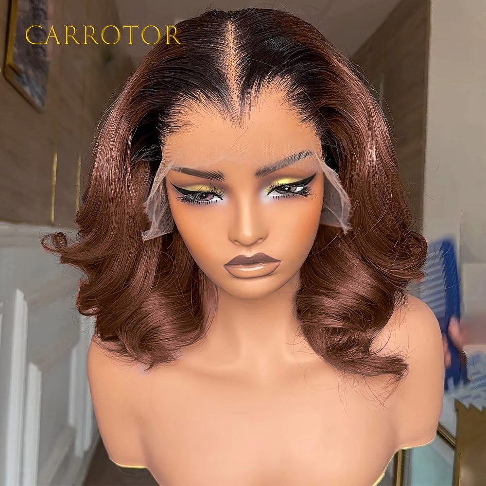 Human Hair Wigs - Lagos Hairline Perücke 1b4 Ombre gefärbt
