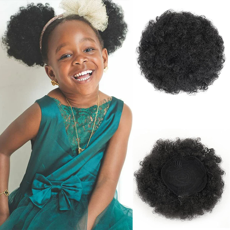 Drawstring Afro Curly Puff Ponytail - 6 Zoll Afro Puff Kordelzug Pferdeschwanz