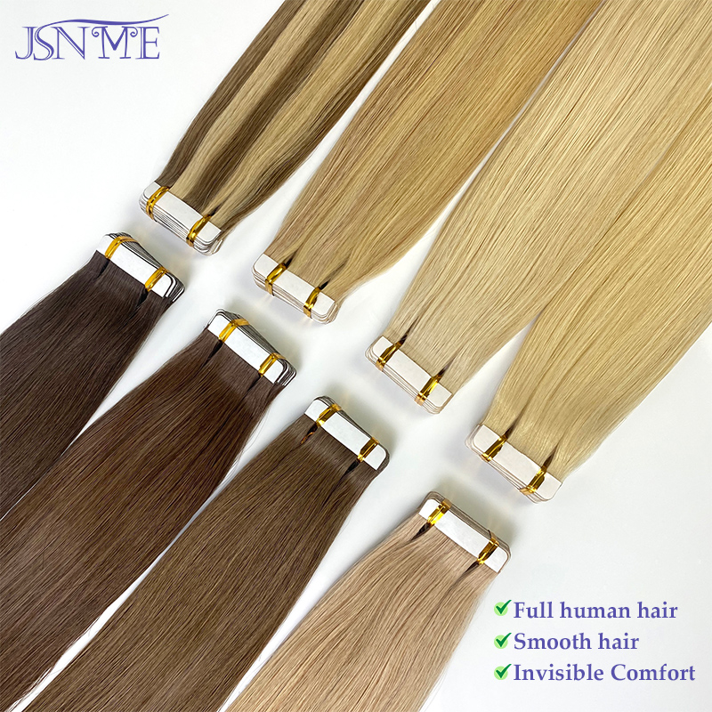 Invisible Tape In Extensions Real Hair - JSNME Tape-In-Haarverlängerung, 100 % echtes Echthaar,
