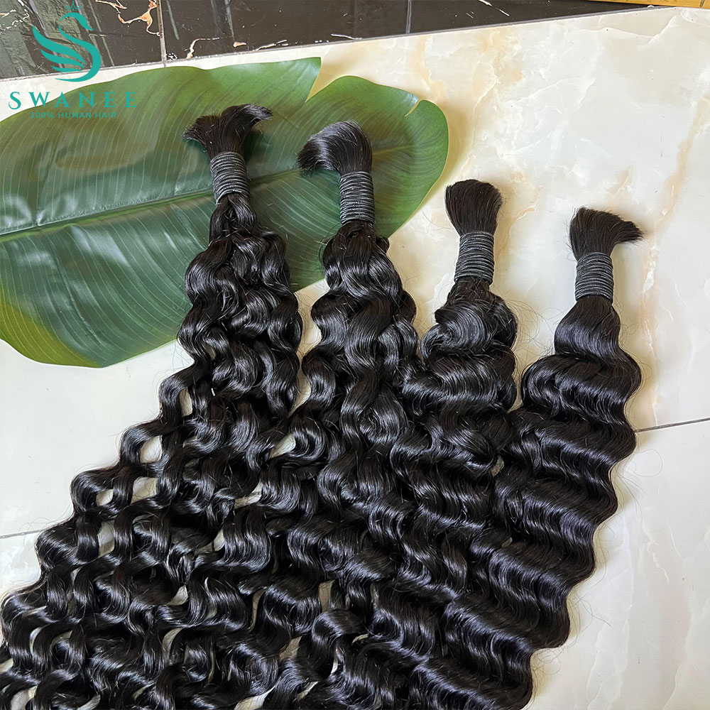 Water Wave Bulk Human Hair For Braiding - Wasserwellen-Echthaar-Bulk (100 %) für Boho-Flechtfrisuren –