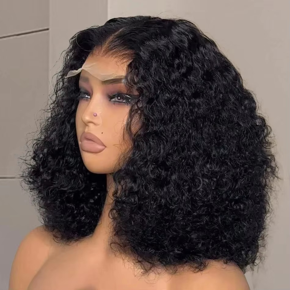 Glueless Wear And Go Human Hair Wig - 8-16 Zoll Bob Lockige Echthaarperücken 13x4