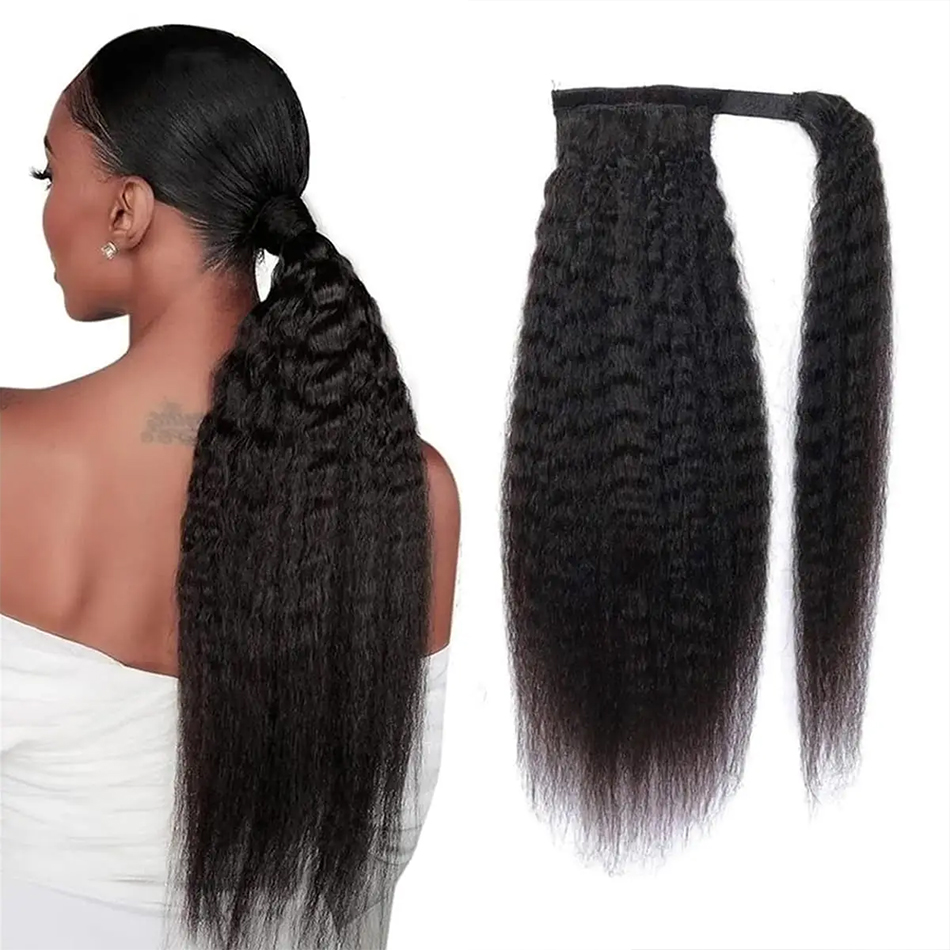 Seamless Clip In Hair Extensions Human Hair - 100g verworrenes glattes Echthaar zum Umwickeln,
