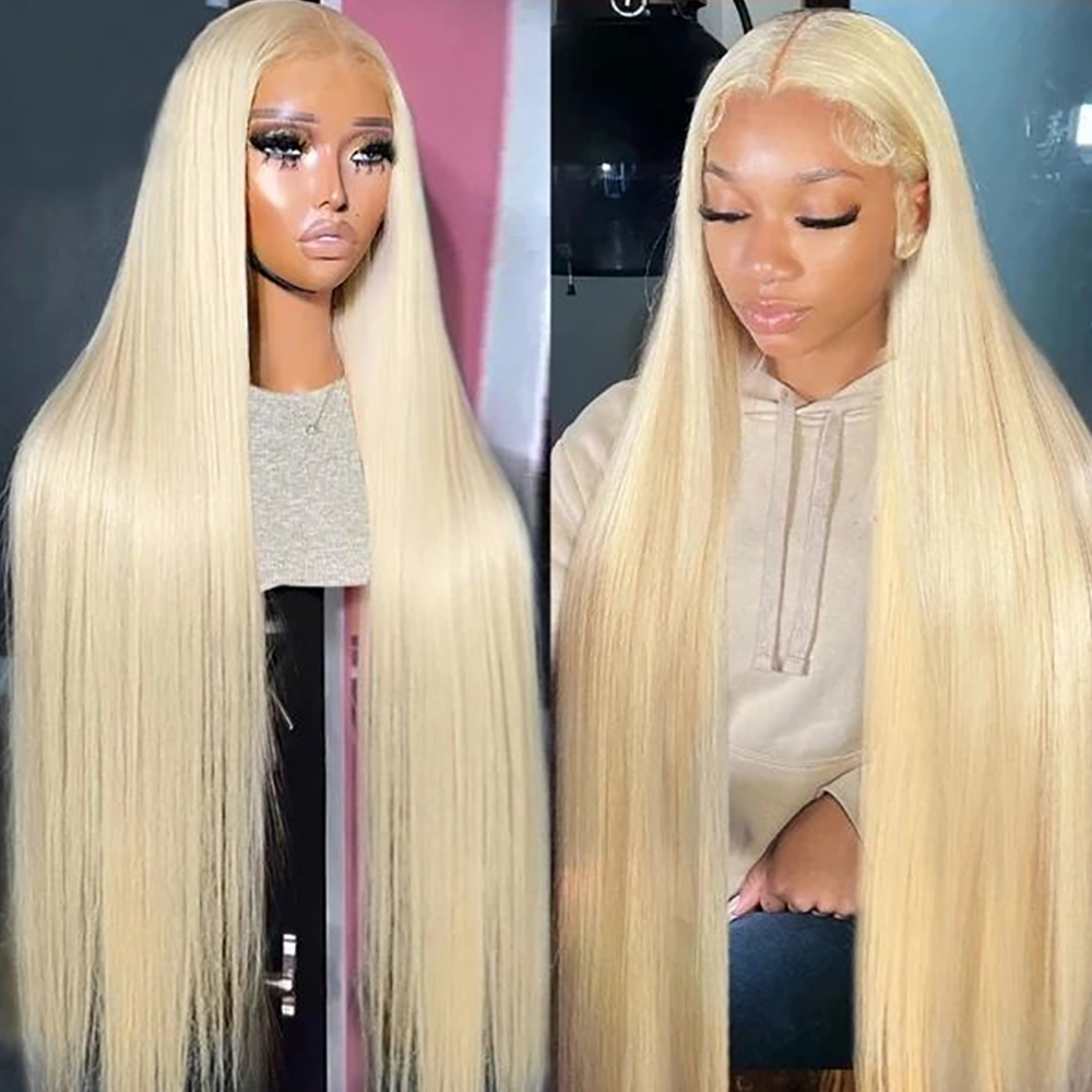 613 Blonde Body Wave Lace Front Wig - 30-40 Zoll 613 Honigblonde Echthaarperücke, Original