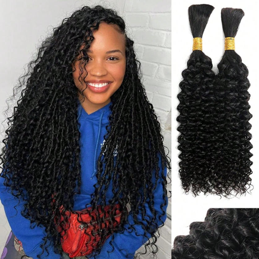 Water Wave Bulk Human Hair For Braiding - Ohne Tressen, Echthaar zum Flechten, Bulk