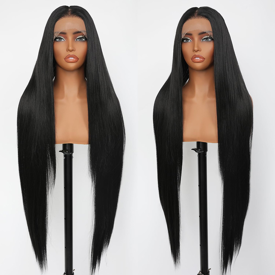 Lace Front Wigs - Dixtefo Echthaar Glatt Lace Front Perücken