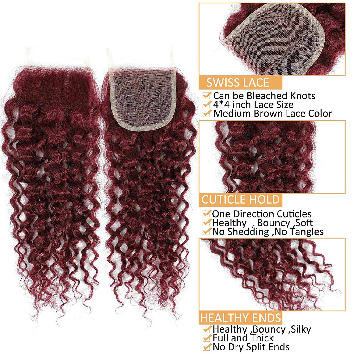 12A Wasserwellen-Haarbündel mi – Deep Wave 3 Bundles With Closure Bewertung und Preis