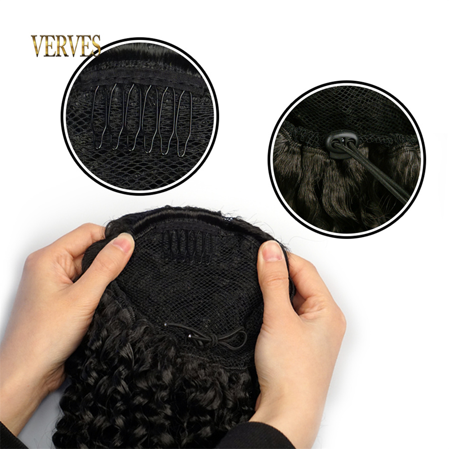 VERVES Synthetischer Kordelzug – Drawstring Afro Curly Puff Ponytail Bewertung und Preis