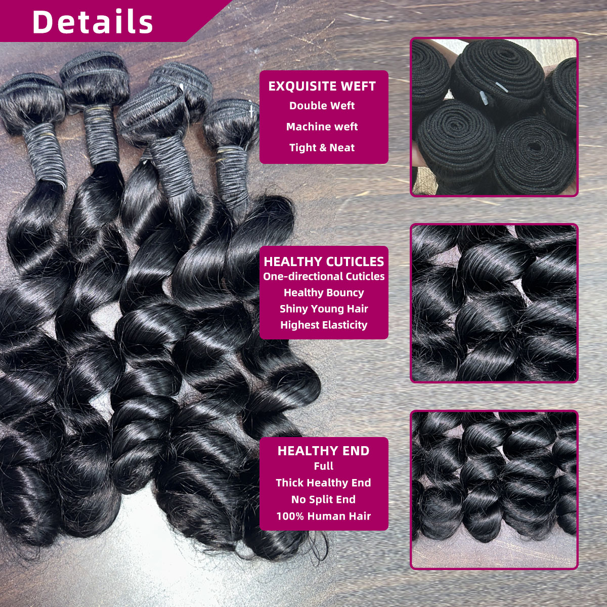 30-40 Zoll Loose Wave Bundles  – Deep Wave 3 Bundles With Closure Bewertung und Preis