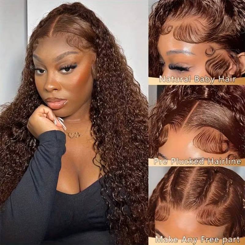 Schokoladenbraune 220% Dichte  – Hd Lace Frontal Wig Human Hair Pre Plucked Bewertung und Preis