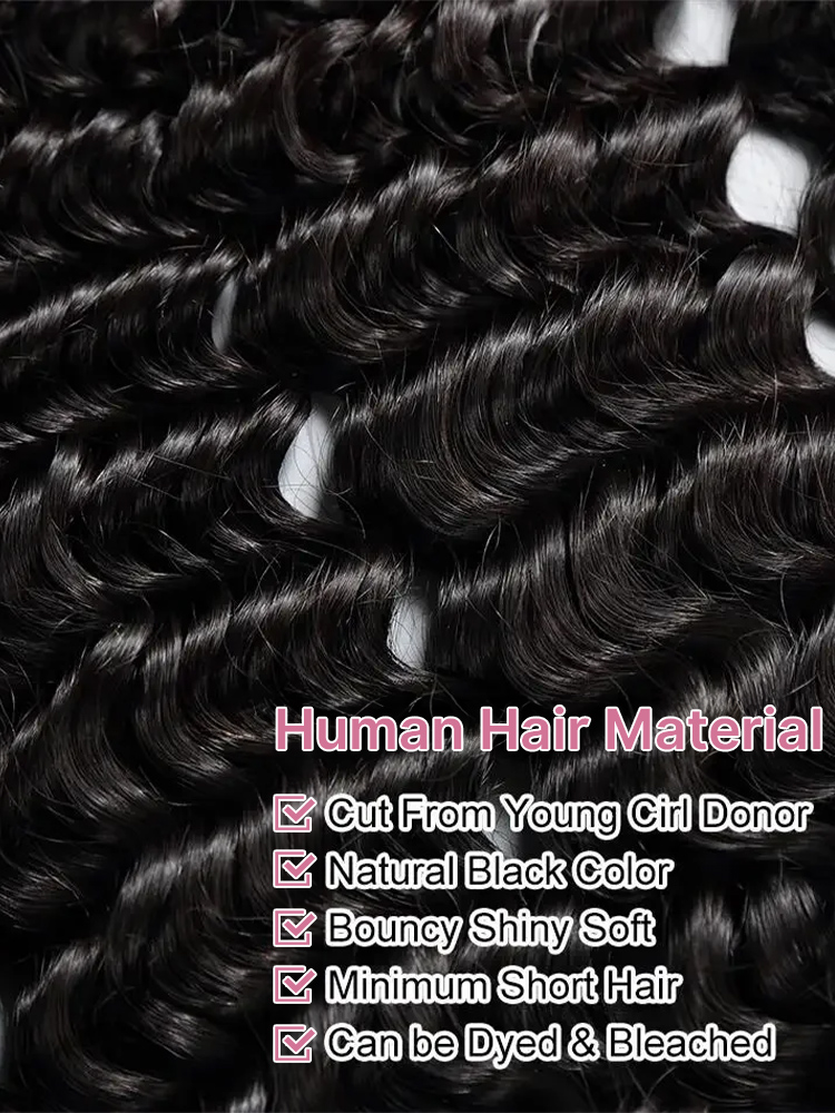 250 Dichte Deep Wave 4x4 Lace  – Water Wave Bulk Human Hair For Braiding Bewertung und Preis