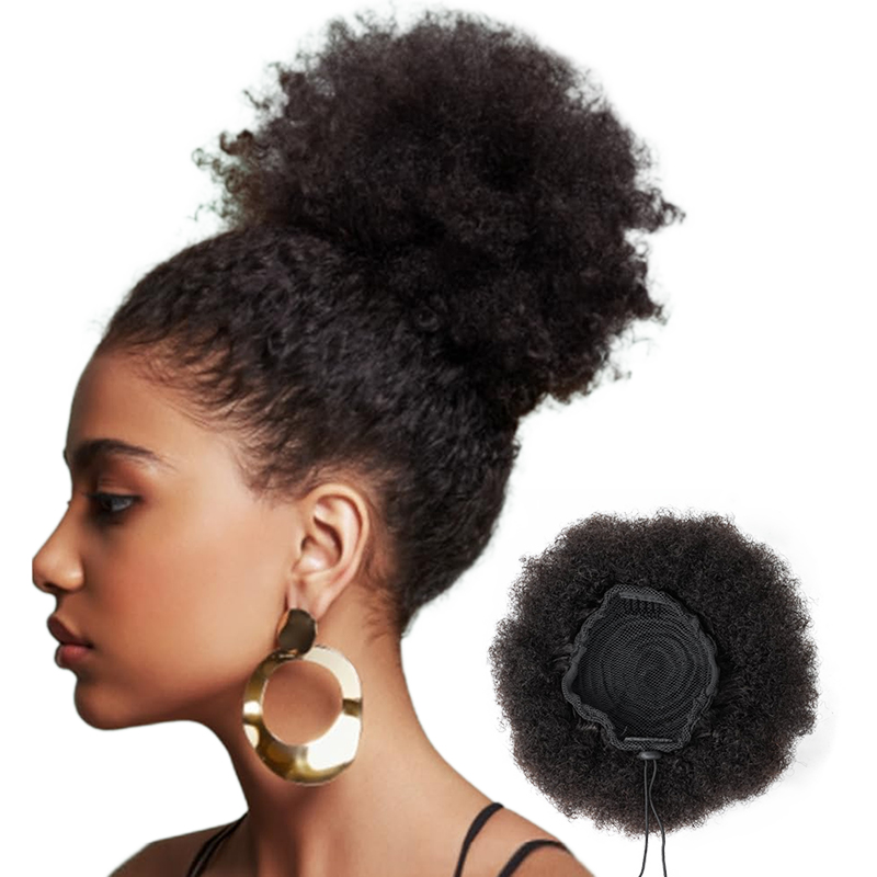 100 % Echthaar, 20,3 cm, kurze – Drawstring Afro Curly Puff Ponytail Bewertung und Preis