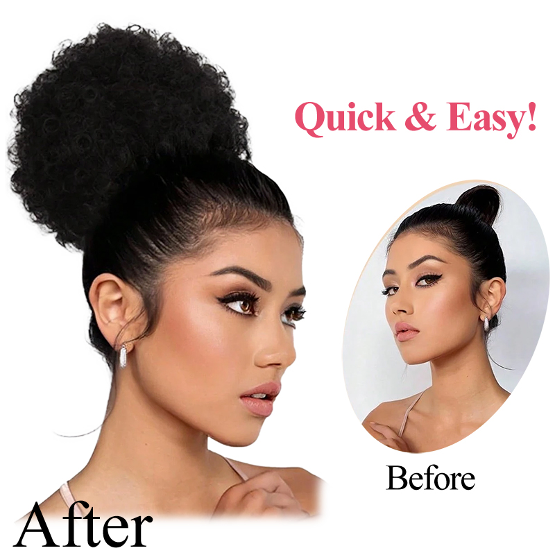 100 % Echthaar, 20,3 cm, kurze – Drawstring Afro Curly Puff Ponytail Bewertung und Preis