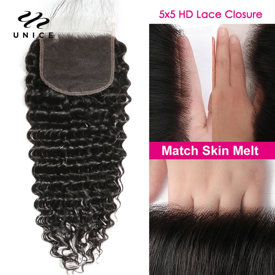 UNice Hair Deep Wave 5x5 HD La – Deep Wave 3 Bundles With Closure Bewertung und Preis