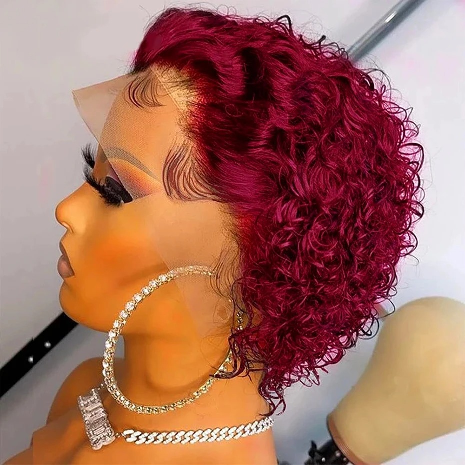 Pixie-Cut-Perücke, Farbe 99J,  – Short Pixie Cut Wig Human Hair Cheap Bewertung und Preis