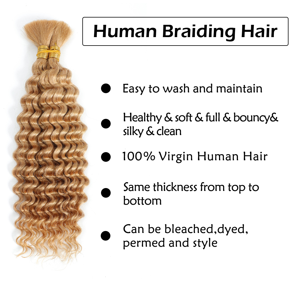 Menschliches Flechthaar, 2 Bün – Water Wave Bulk Human Hair For Braiding Bewertung und Preis