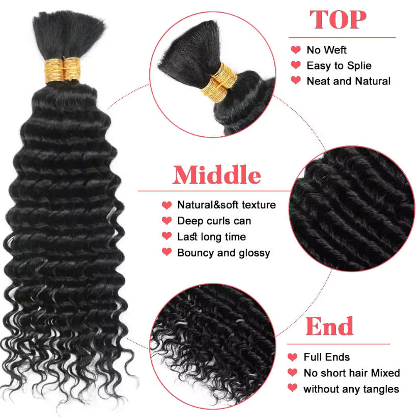 Loses Echthaar in großen Menge – Water Wave Bulk Human Hair For Braiding Bewertung und Preis