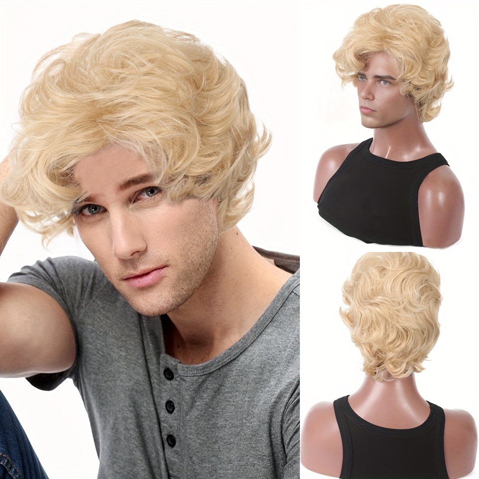 Herren-Perücke, blond, kurz, g – Synthetic Wigs Bewertung und Preis
