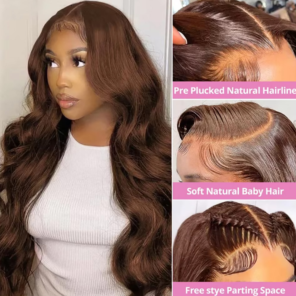 Schokolade # 4 Body Wave Perüc – Hd Lace Frontal Wig Human Hair Pre Plucked Bewertung und Preis