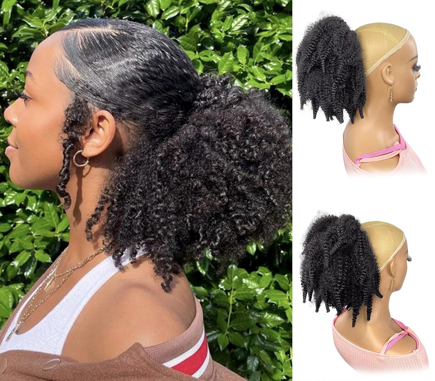 12 Zoll Kurzer Marley-Haarverl – Drawstring Afro Curly Puff Ponytail Bewertung und Preis