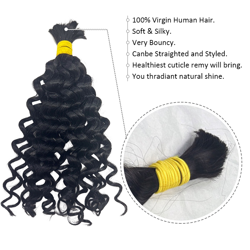 Wasserwellen-Lockenhaar zum Fl – Water Wave Bulk Human Hair For Braiding Bewertung und Preis