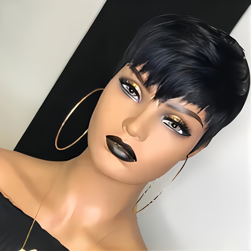 Kurze Pixie-Perücke, Echthaar, – Short Pixie Cut Wig Human Hair Cheap Bewertung und Preis