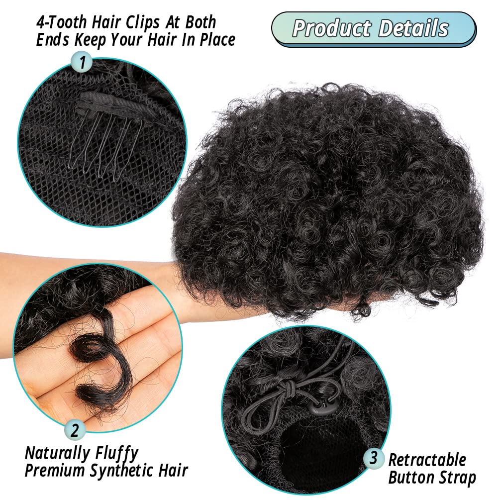 Afro Puff Kordelzug Pferdeschw – Drawstring Afro Curly Puff Ponytail Bewertung und Preis
