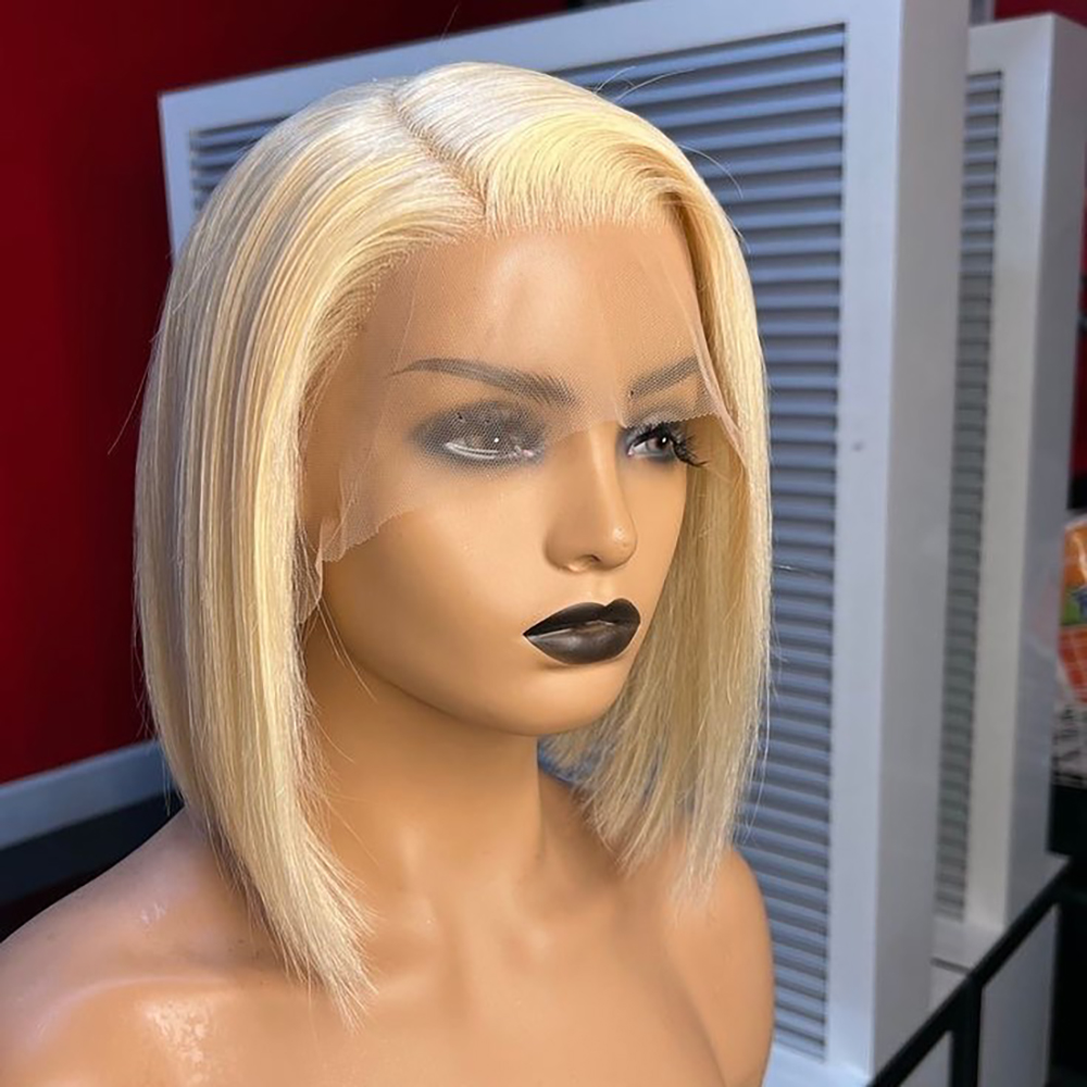 613 Blonde Glatte 13x4 Lace Fr – Pre Parted 13X4 Lace Front Bob Wig Bewertung und Preis