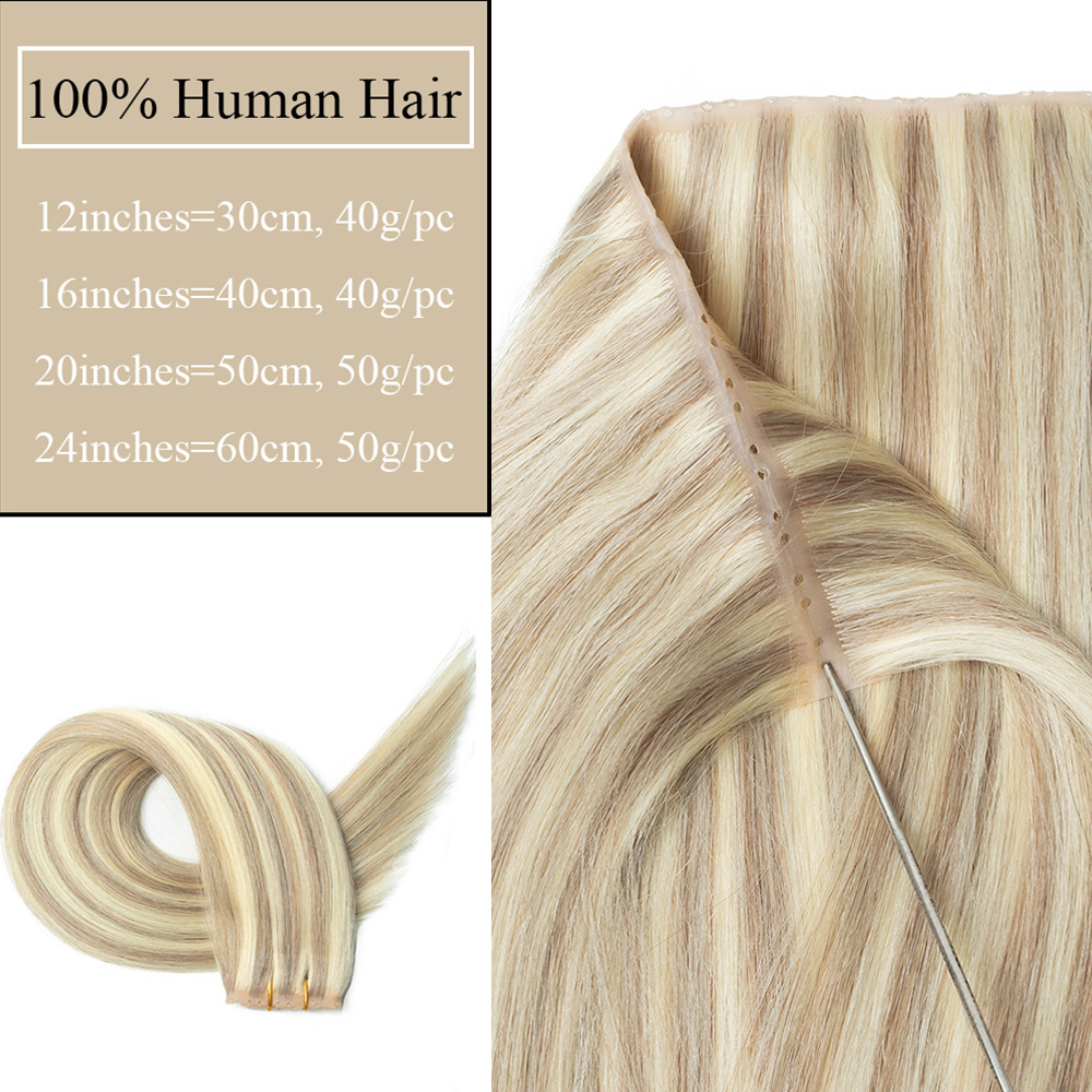 Blonde, eingespritzte Echthaar – Invisible Tape In Extensions Real Hair Bewertung und Preis