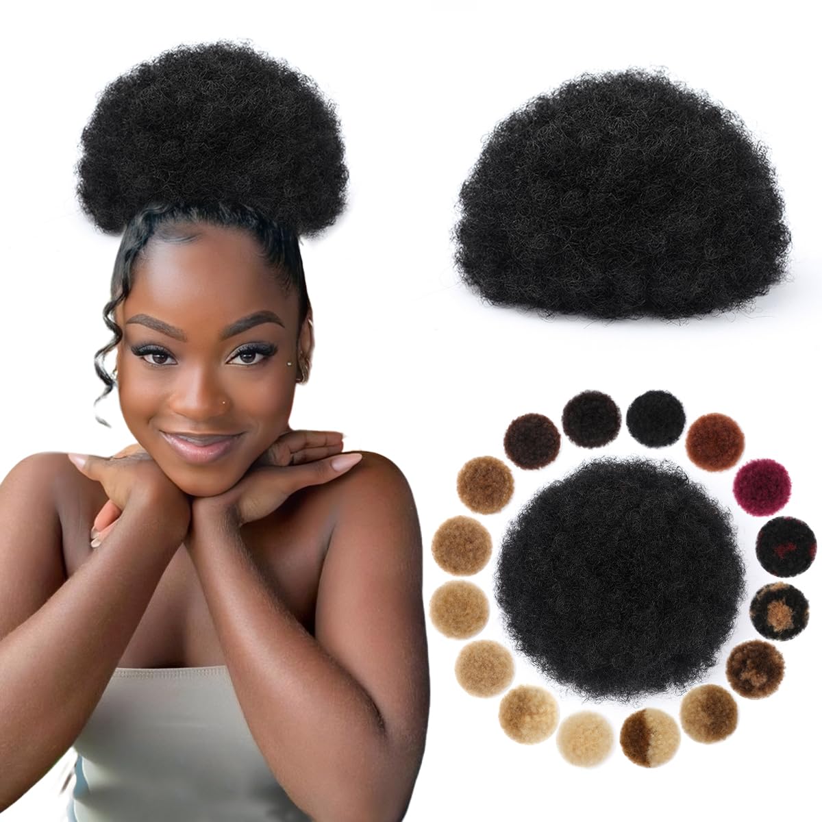 Afro Puff Synthetischer Kordel – Drawstring Afro Curly Puff Ponytail Bewertung und Preis