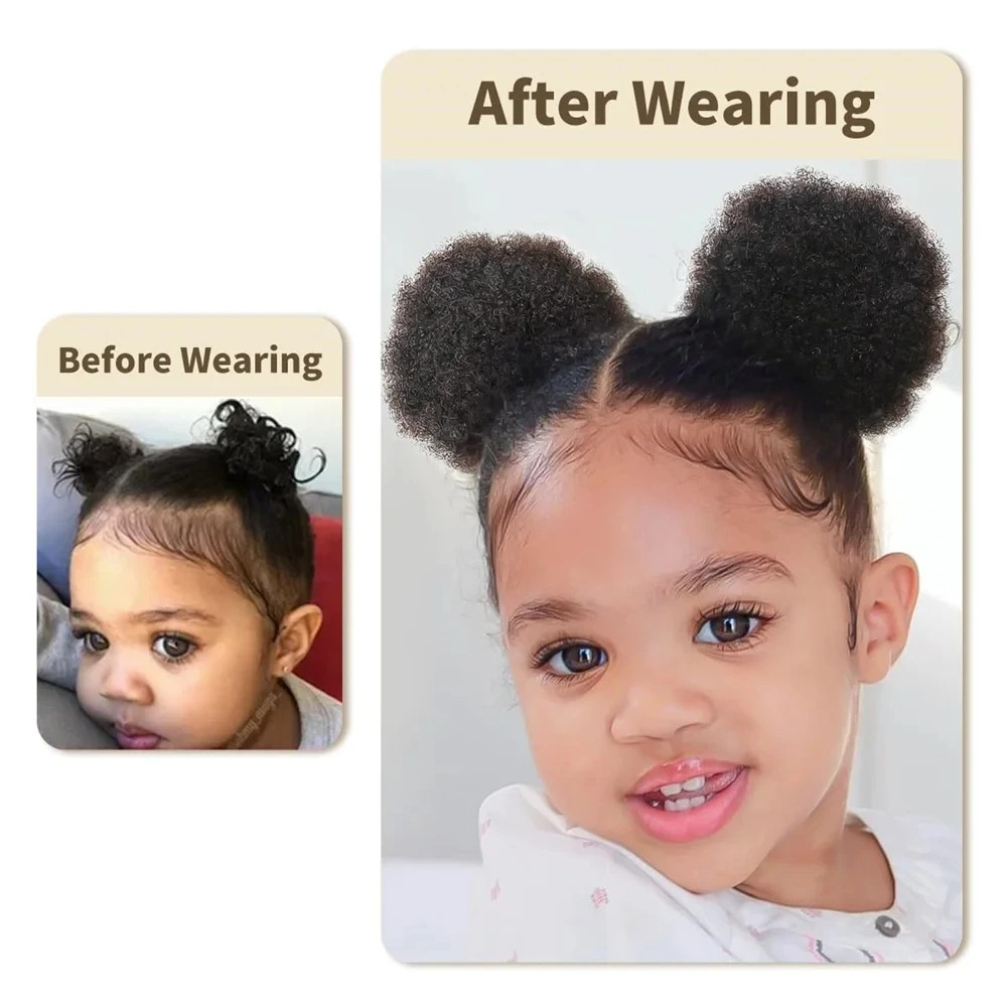 1 Stück/Packung Kinder-Haarpuf – Drawstring Afro Curly Puff Ponytail Bewertung und Preis