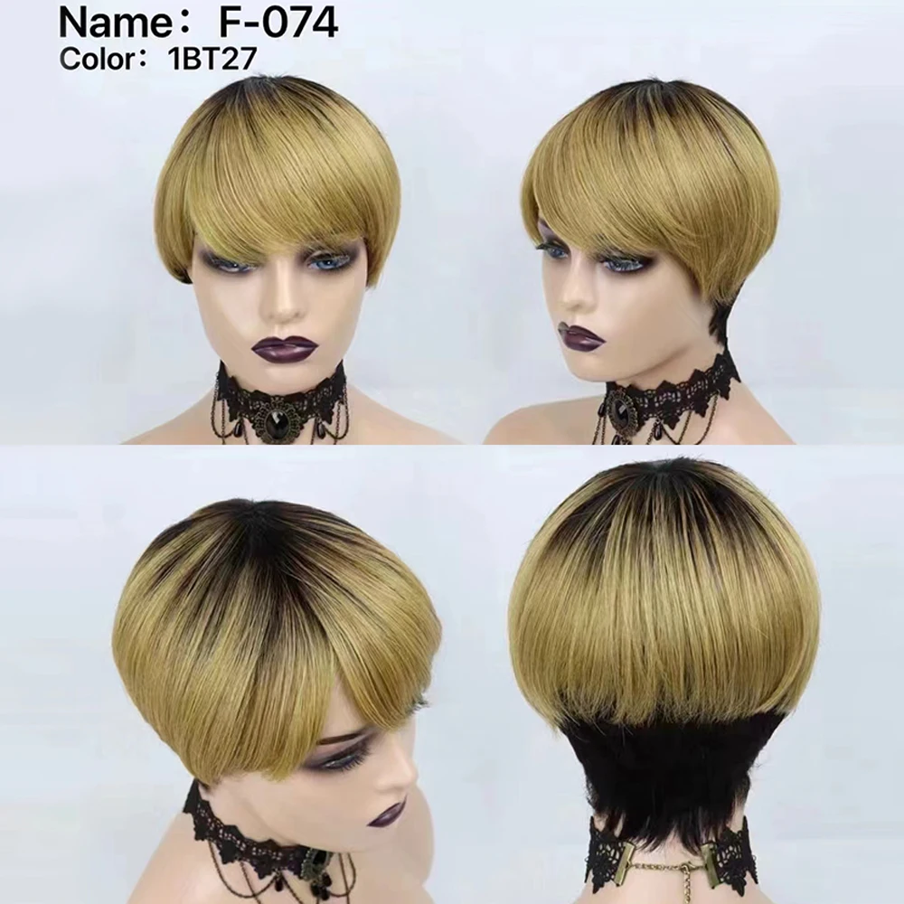 8 Zoll kurze Remy-Haarperücke, – Short Pixie Cut Wig Human Hair Cheap Bewertung und Preis
