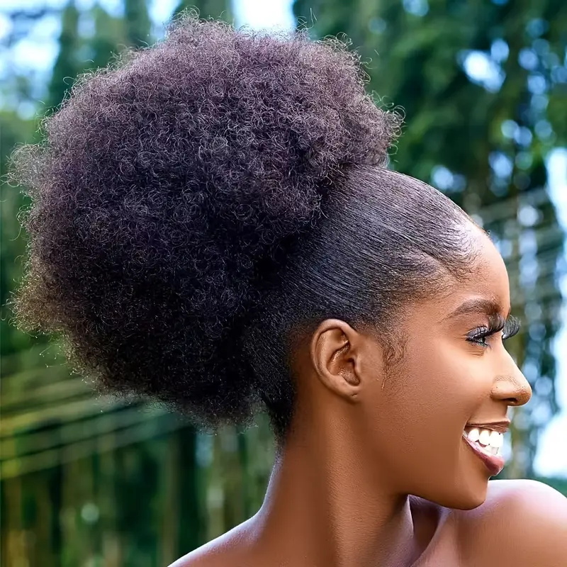 1 Stück Damen 10-Zoll Afro Kin – Drawstring Afro Curly Puff Ponytail Bewertung und Preis