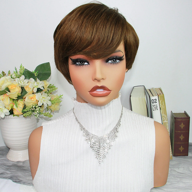 Schokoladenbraune Pixie-Cut-Pe – Short Pixie Cut Wig Human Hair Cheap Bewertung und Preis
