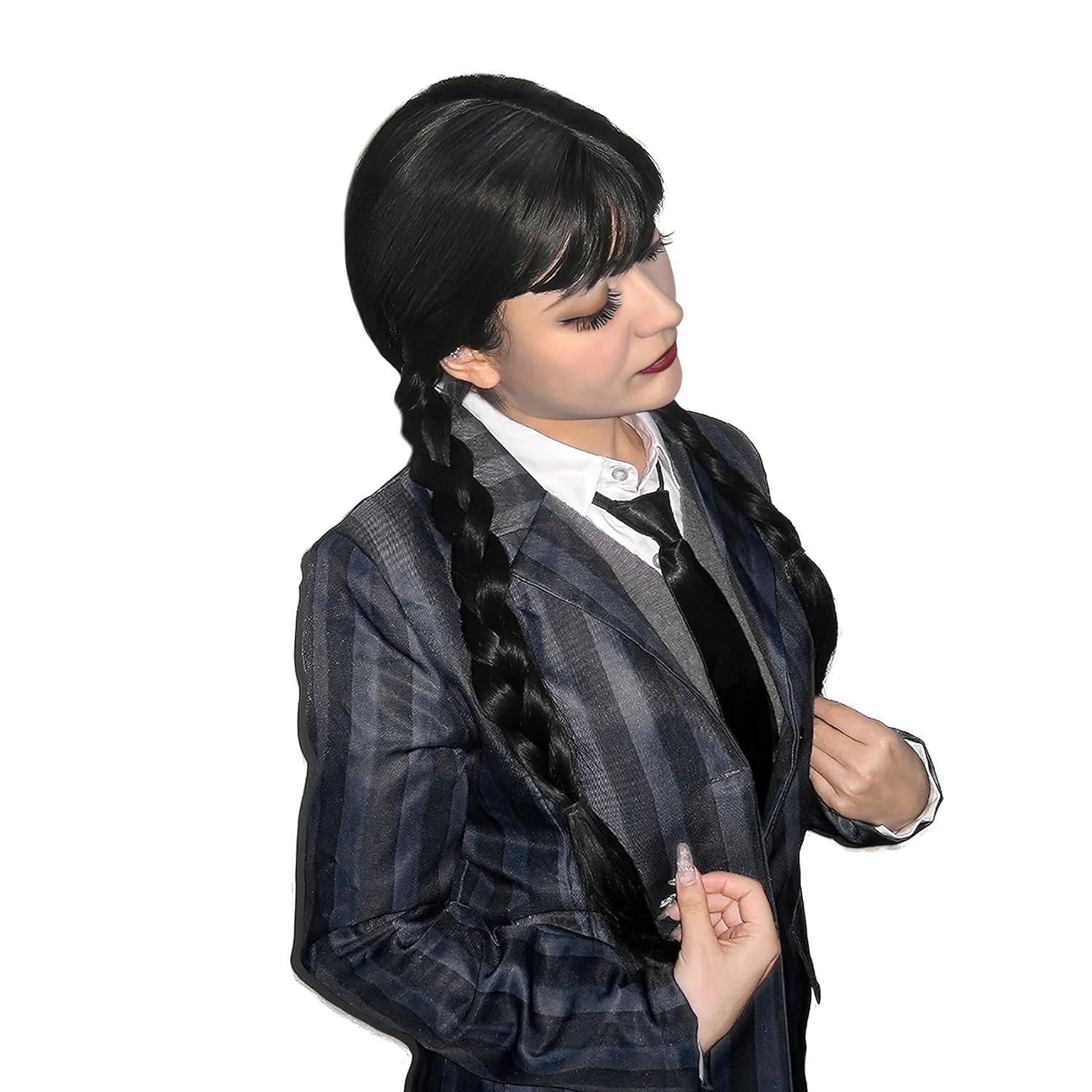 Lange schwarze geflochtene Per – Synthetic Braided Wigs For Black Women Bewertung und Preis