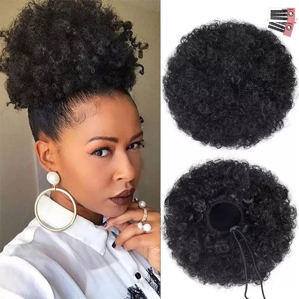 Synthetische 10 Zoll große Afr – Drawstring Afro Curly Puff Ponytail Bewertung und Preis