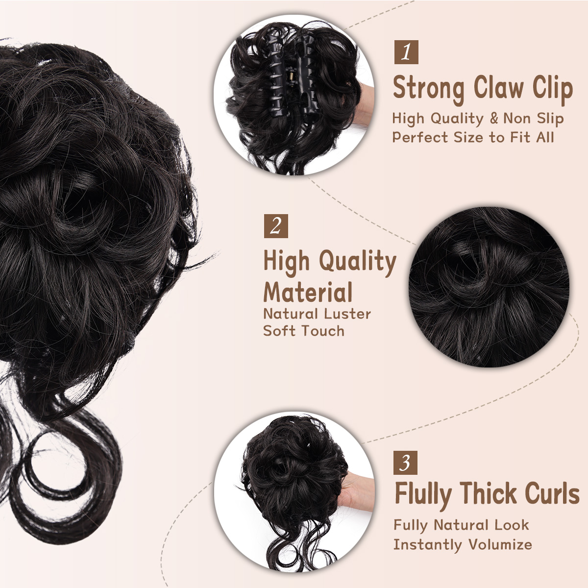 Unordentlicher Dutt, Haarteil, – Claw Clip Messy Bun Hair Piece Bewertung und Preis