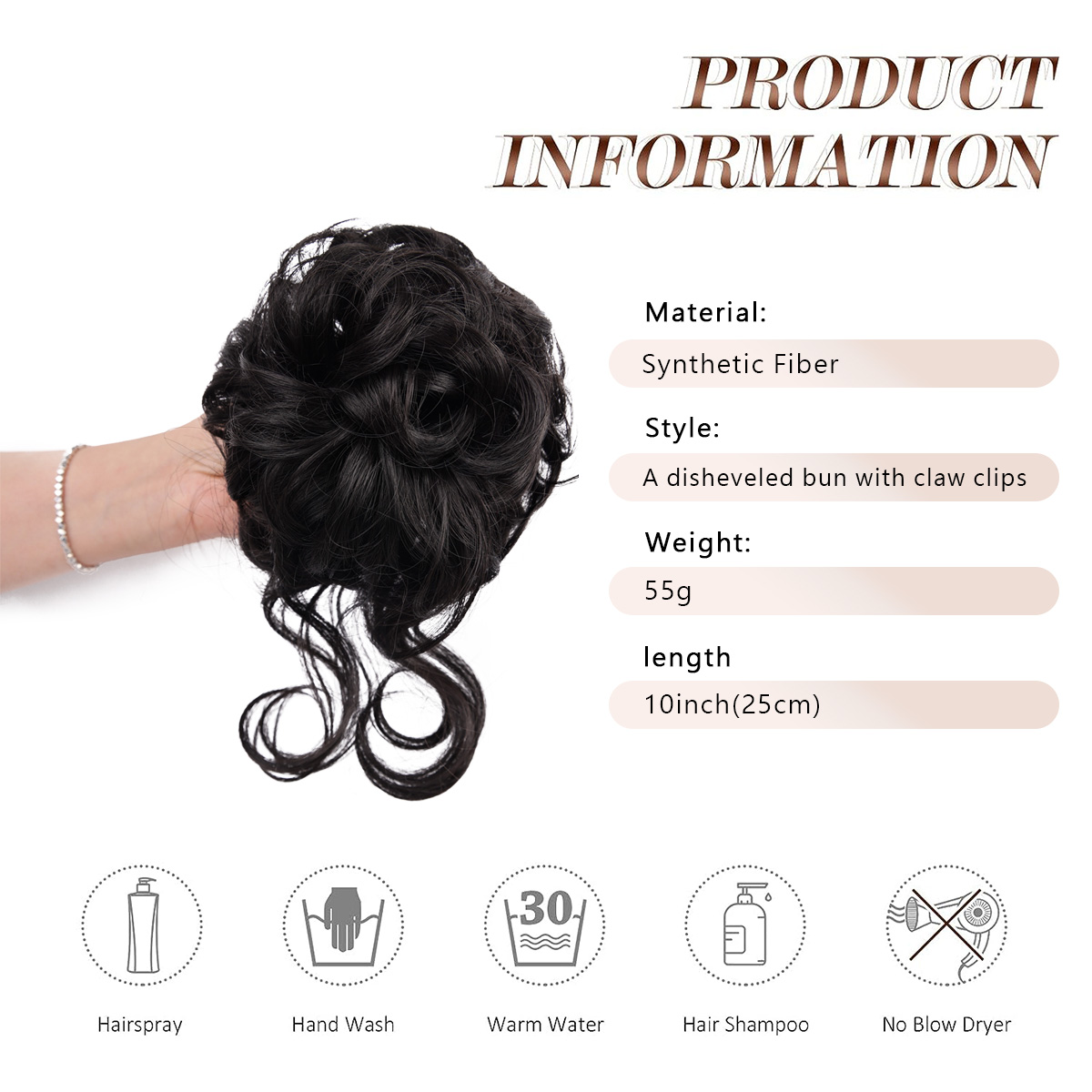 Unordentlicher Dutt, Haarteil, – Claw Clip Messy Bun Hair Piece Bewertung und Preis
