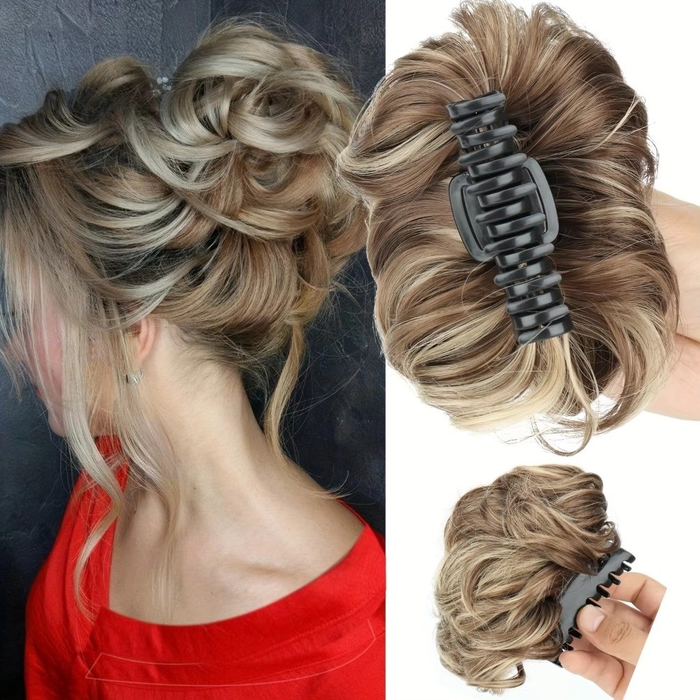 Synthetischer, gewellter Haark – Claw Clip Messy Bun Hair Piece Bewertung und Preis