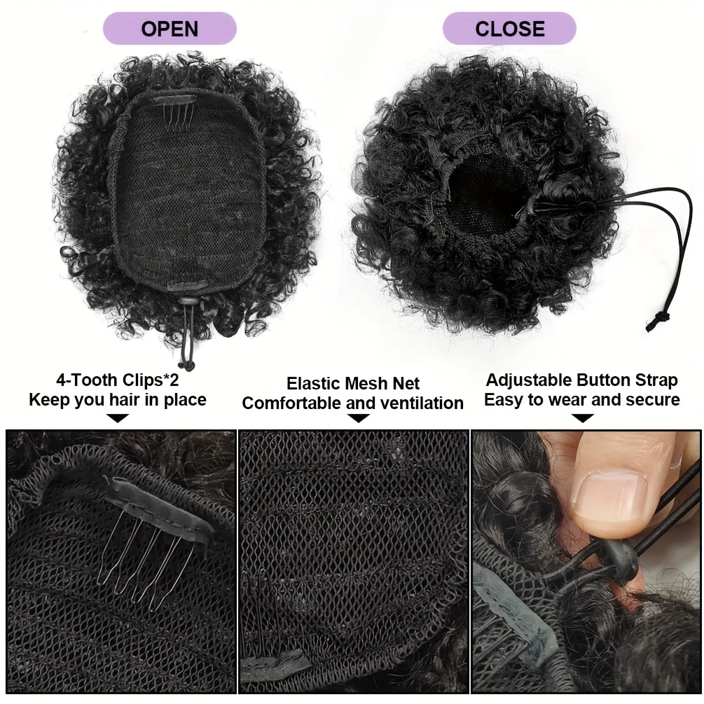 Afro Kinky Puffs 100 % Echthaa – Drawstring Afro Curly Puff Ponytail Bewertung und Preis