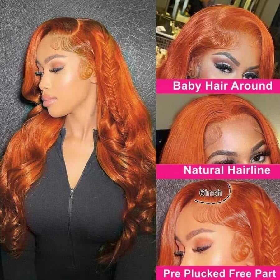 Ingwer-Orange 13X6 HD Lace Fro – Hd Lace Frontal Wig Human Hair Pre Plucked Bewertung und Preis